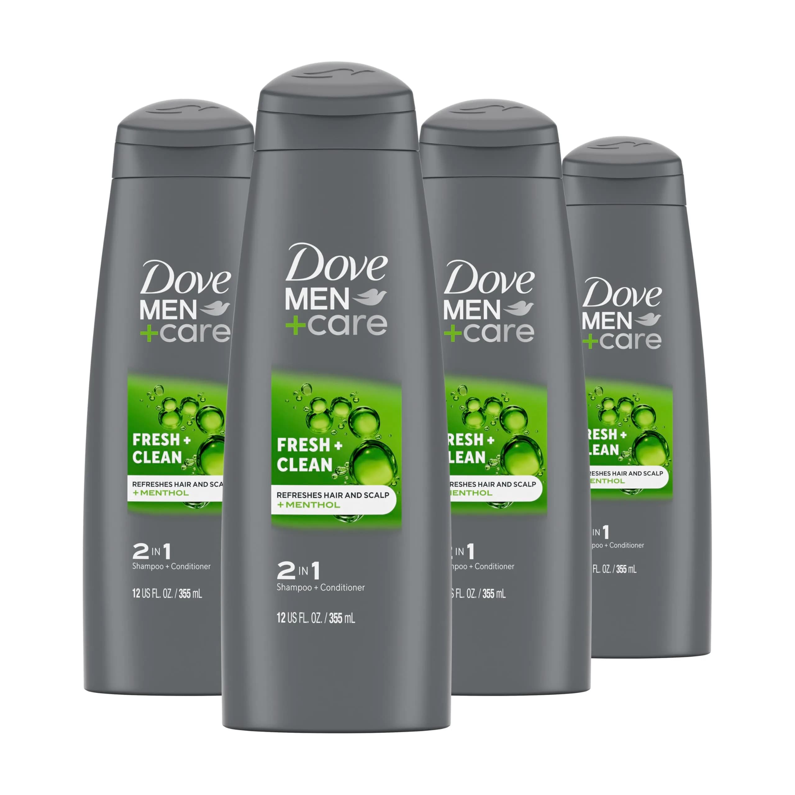 Dove Men+Care Fortifying 2-in-1 Shampoo and Conditioner for Normal to Oily Hair, 3 oz (Pack of 12) | Strengthens Thinning Hair — Fragranced / 12 Fl Oz
