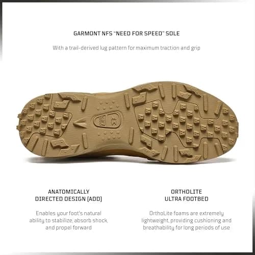 GARMONT TACTICAL T8 NFS 670 Suede Combat Boots, Coyote, Size 6 | Waterproof, Lightweight & Durable thumbnail 3