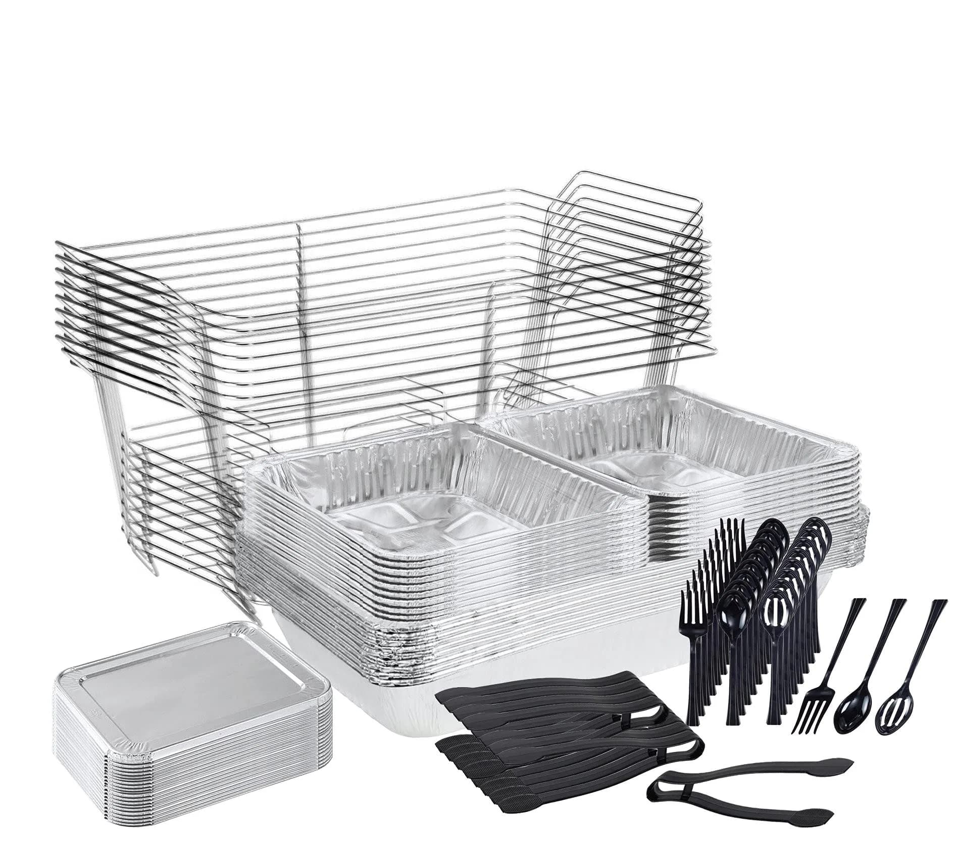 TigerChef 0026-CATERSET Catering Set Serving Dishes for Parties | Buffet-Style Service with Disposable Utensils