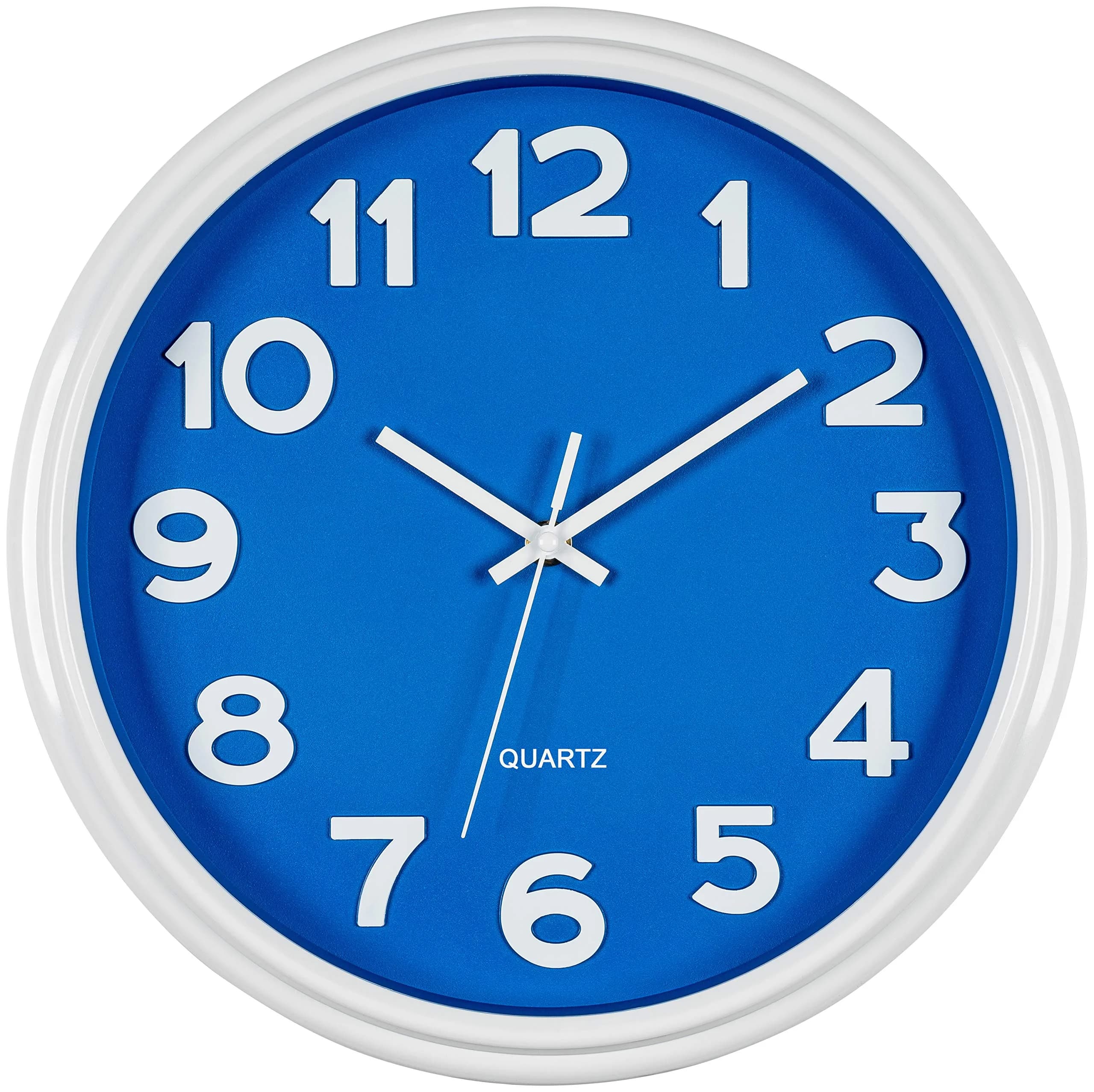 Bernhard Products Colorful Kids Wall Clock 12 Inch | Silent Teaching Time Tool for Children — Blue