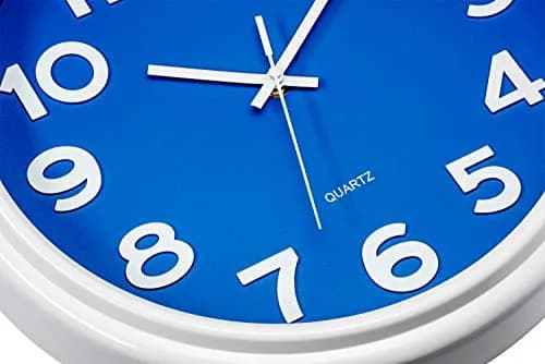 Bernhard Products Blue Wall Clock 12.5 Inch Silent Non-Ticking Modern Stylish Quartz Clocks for Home Kitchen Office Bedroom Boy's Room Nursery Kids School Classroom Battery Operated Easy to Read thumbnail 3