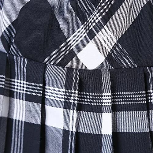 Urban CoCo Women's Elastic Waist Plaid Pleated Skirt Series 1 White | Trendy Mini Skirt for Women thumbnail 4