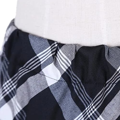 Urban CoCo Women's Elastic Waist Plaid Pleated Skirt Series 1 White | Trendy Mini Skirt for Women thumbnail 2