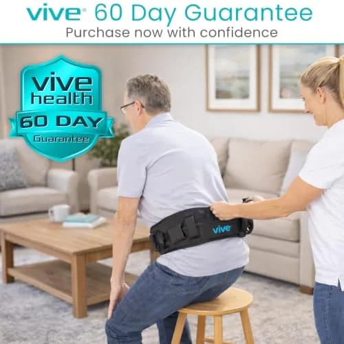 Vive Gait Belt with Handles & Metal Buckle (350 lbs Capacity) | Adjustable Patient Transfer Aid thumbnail 9