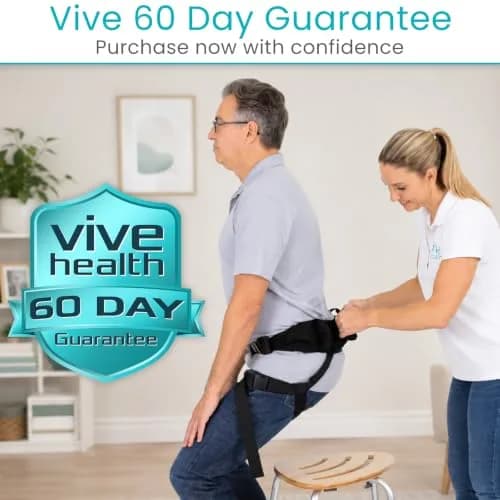 Vive Transfer Belt with Leg Loops & Padded Handles - 52 Inch Adjustable Gait Belt for Patient Lifting & Mobility Support thumbnail 9