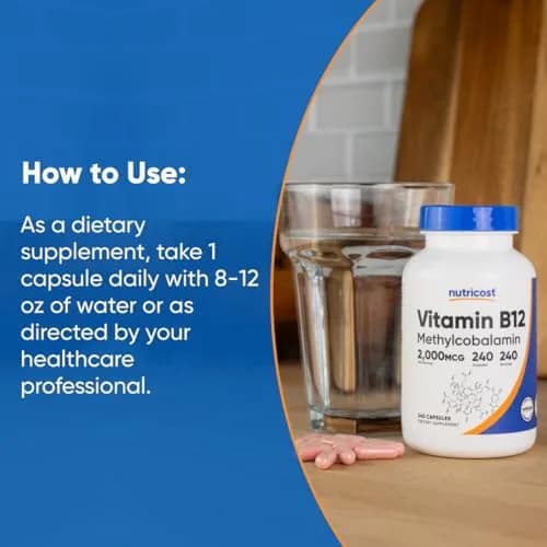 Nutricost Vitamin B12 (Methylcobalamin) 2000mcg | Gluten Free Vegetarian Supplement thumbnail 7