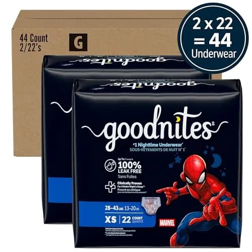 GoodNites Boys' Nighttime Bedwetting Underwear, Extra Small (28-43 lbs), 44 Ct | Leak-Free Protection for Confident Nights thumbnail 2