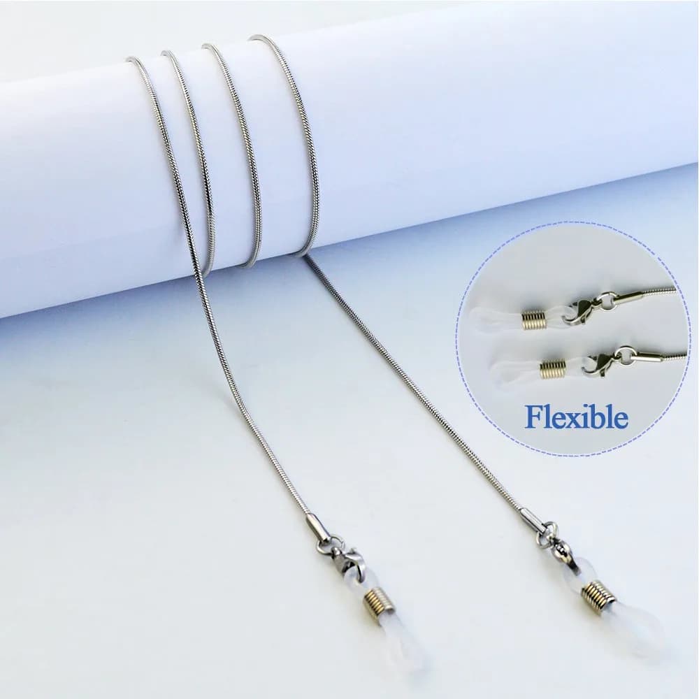 Jmkcoz Stainless Steel Eyeglass Holder Chain 80cm (2.62 ft) | Silver Chain for Neck - view 4