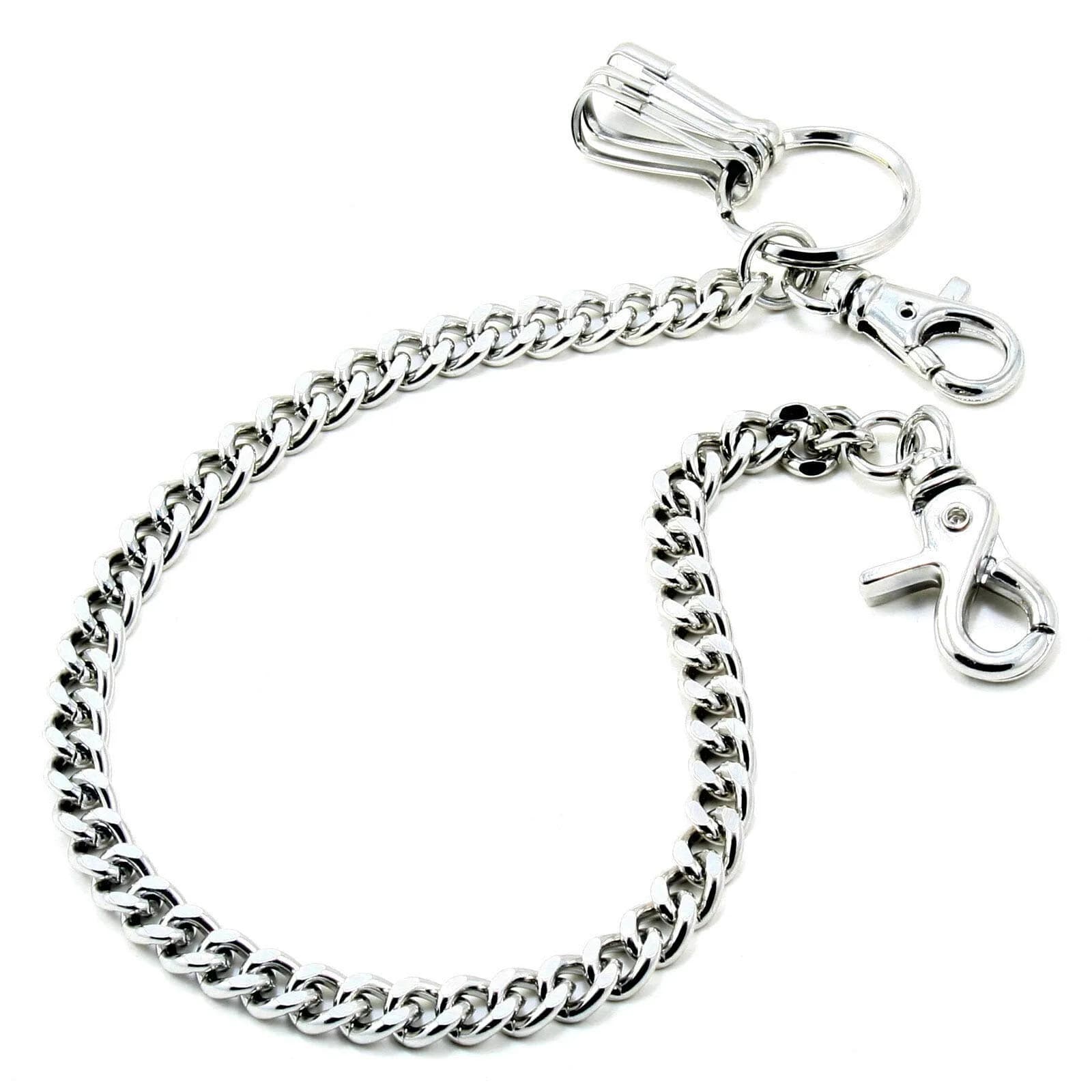 Double K Wallet Chain 17" Silver | Heavy Duty Biker Trucker Accessory — Silver