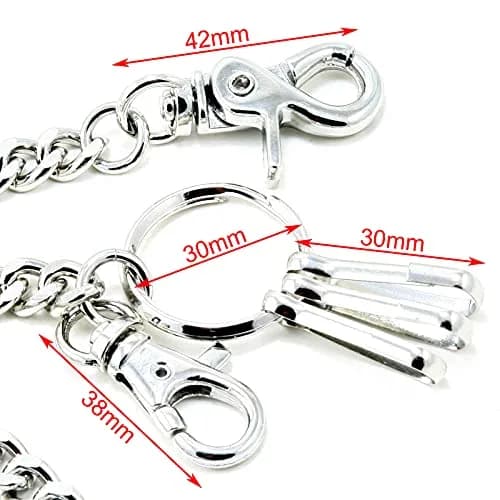 Double K Wallet Chain 17" Silver | Heavy Duty Biker Trucker Accessory thumbnail 4