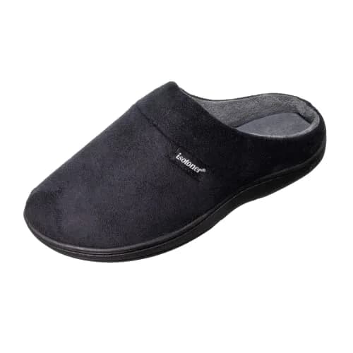 isotoner Men's Microsuede Devin Slip On Slippers with Cooling Memory Foam | Indoor/Outdoor Comfort thumbnail 1