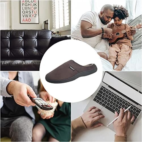 isotoner Men's Microsuede Devin Slip On Slippers with Cooling Memory Foam | Indoor/Outdoor Comfort (70-120 chars) thumbnail 2