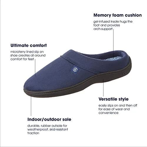 isotoner Men's Microsuede Devin Slip On Slipper with Cooling Memory Foam XX-Large | Indoor/Outdoor Comfort thumbnail 6