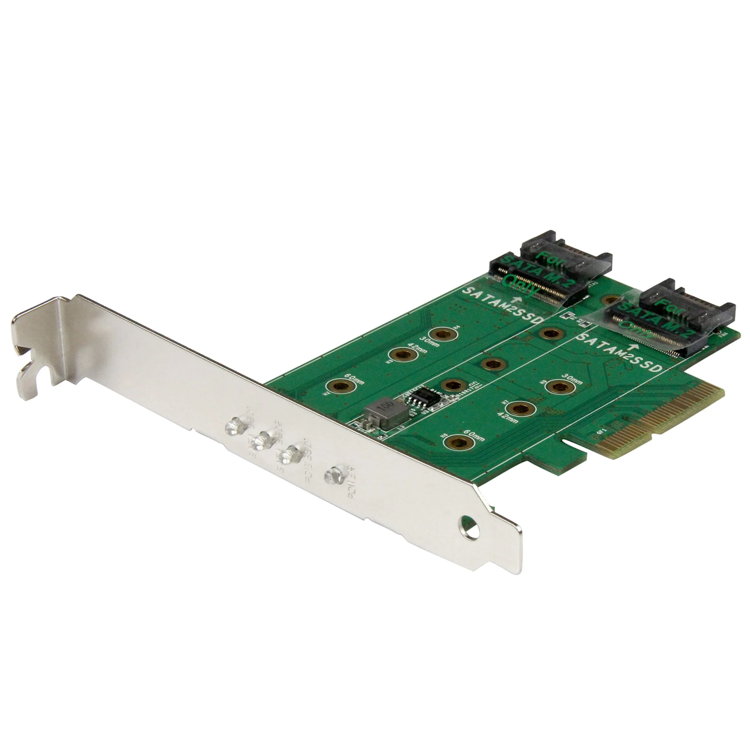 StarTech.com 3-Port M.2 NVMe and SATA III SSD Adapter Card with LEDs - PEXM2SAT32N1 - main product image