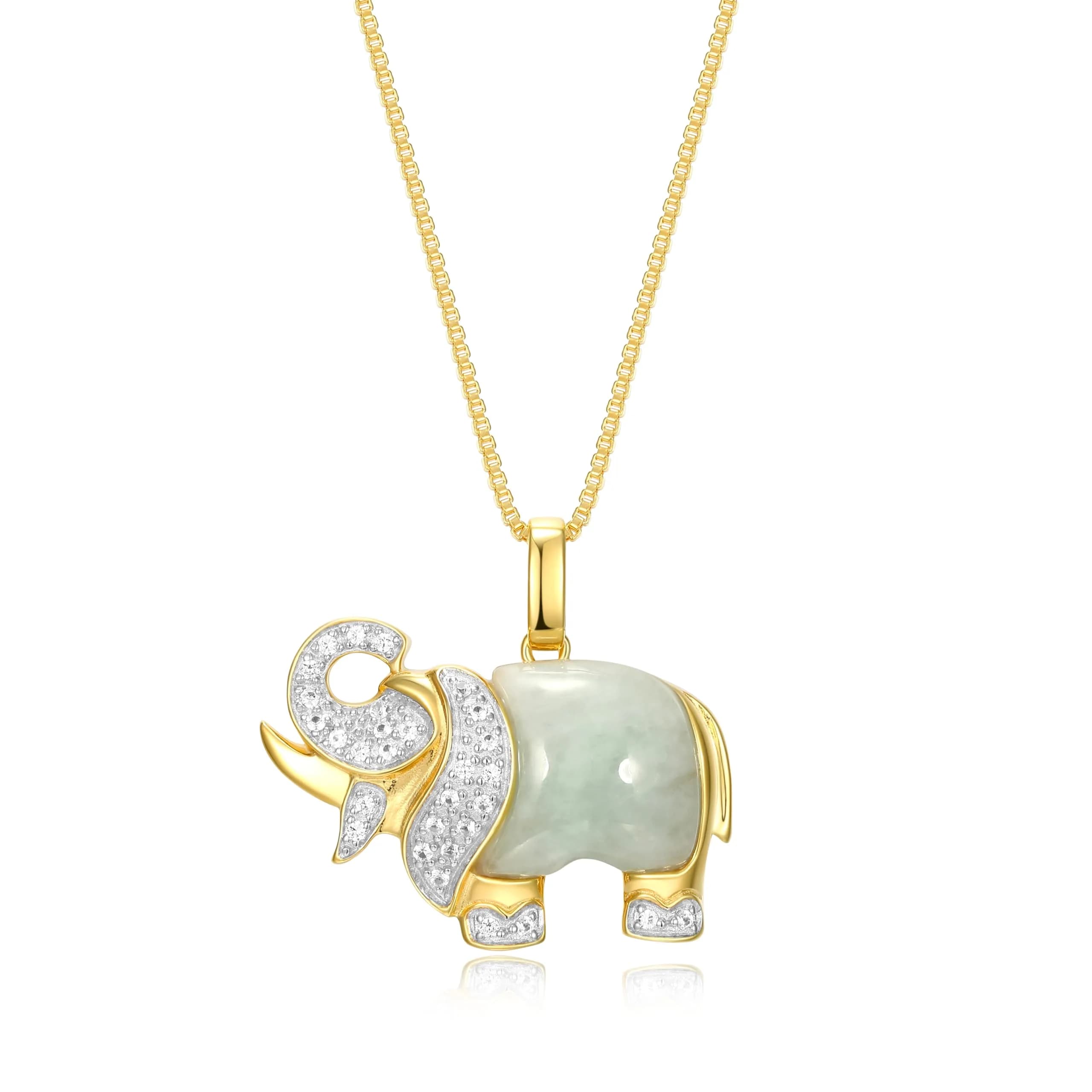 MORGAN & PAIGE Silver 18k Yellow Gold Plated Jade Sea Turtle Necklace 18in | Symbol of Longevity & Protection — Yellow