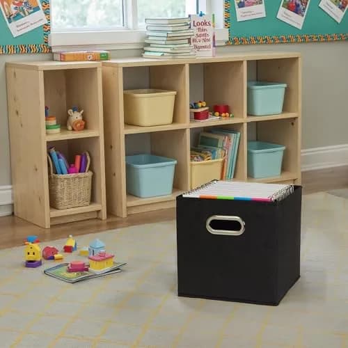 Household Essentials Foldable Fabric Storage Bins 6 Piece Set | Classic Black, Stackable & Space-Saving (70-120 chars) thumbnail 6