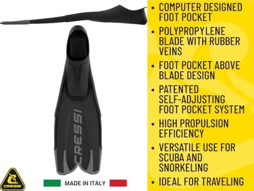 Cressi Agua Full Foot Pocket Fins | Lightweight, Easy Snorkeling Gear for Water Enthusiasts thumbnail 4