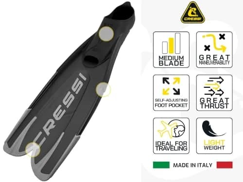 Cressi Agua Full Foot Pocket Fins | Lightweight, Easy Snorkeling Gear for Water Enthusiasts thumbnail 3
