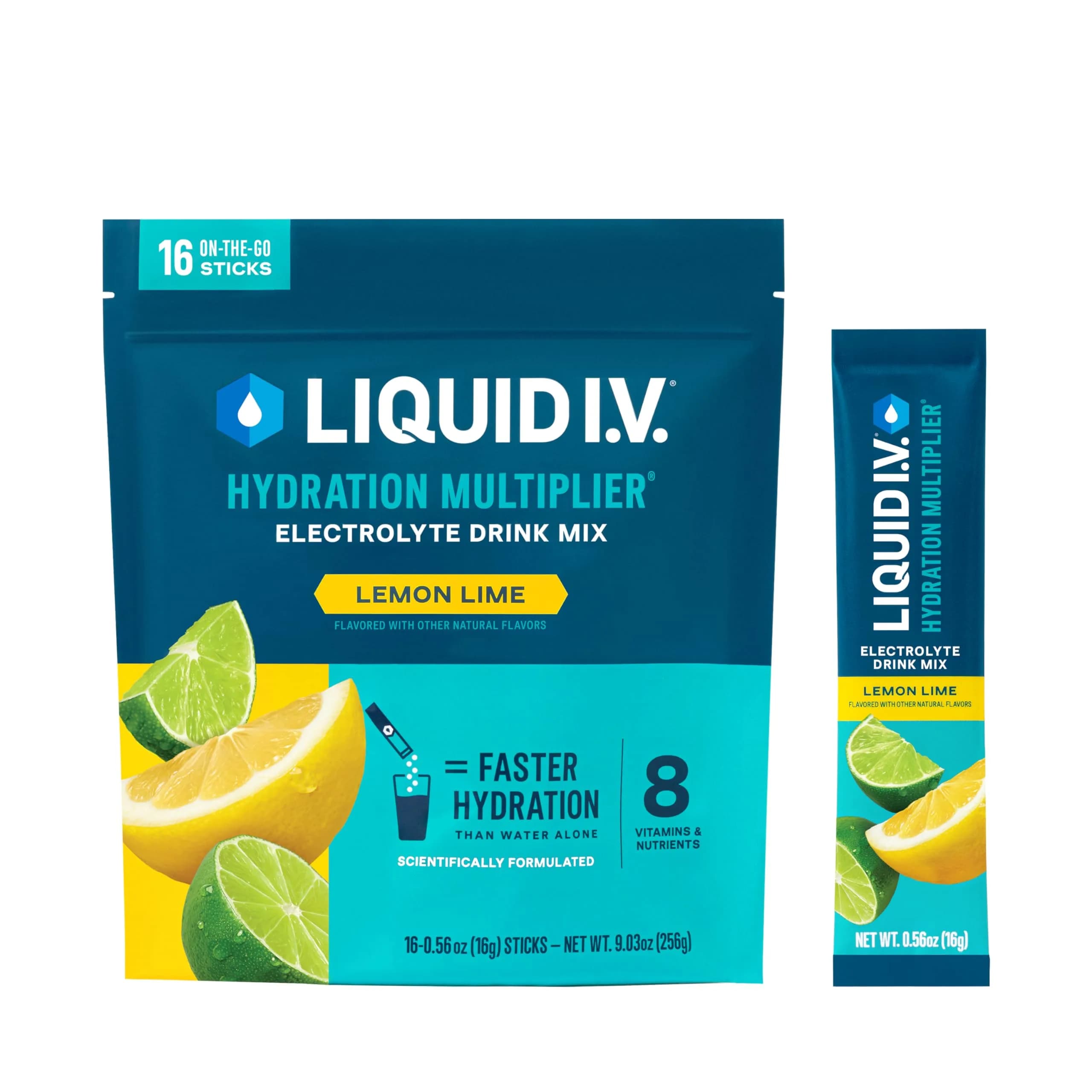Liquid I.V. Hydration Electrolytes Lemon Lime 16 Count Stick Pack - main product image