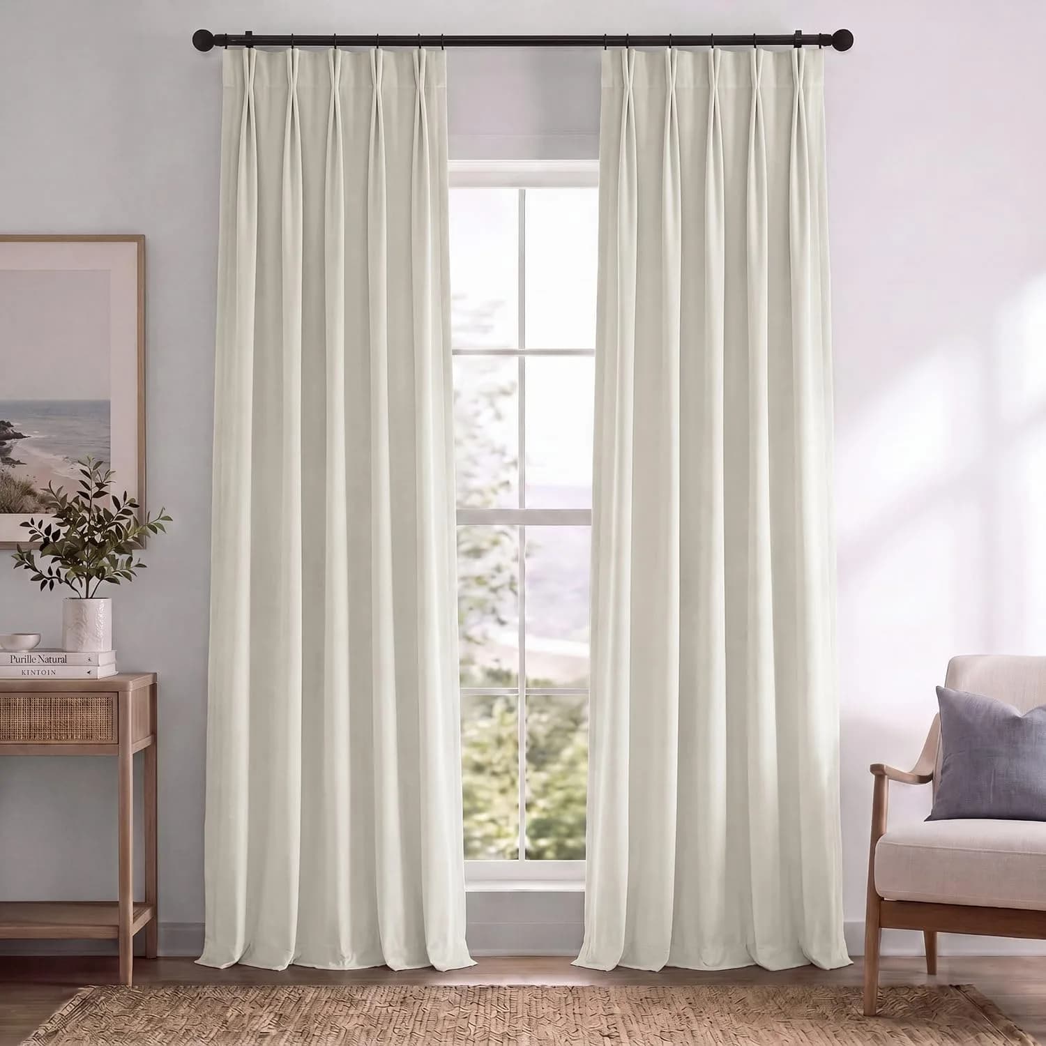 HPD Half Price Drapes Plush Velvet Blackout Curtains 25W x 96L | Light & Noise Blocker