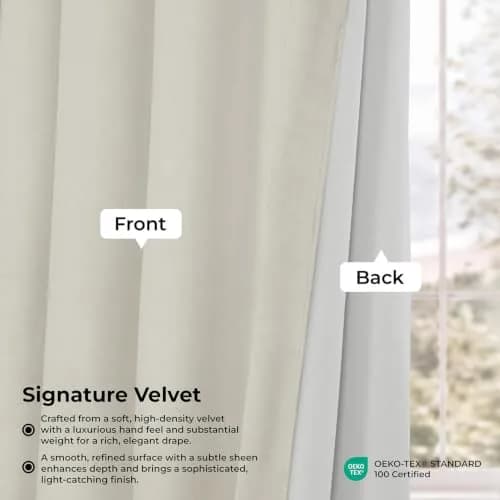 HPD Half Price Drapes Plush Velvet Blackout Curtains 25W x 96L | Light & Noise Blocker thumbnail 4