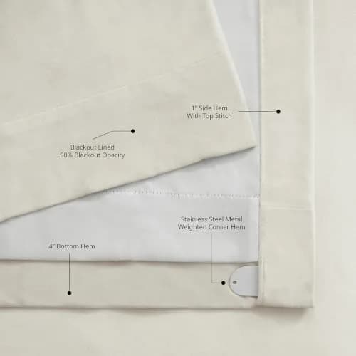 HPD Half Price Drapes Plush Velvet Blackout Curtains 25W x 96L | Light & Noise Blocker thumbnail 6