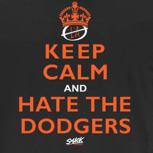 Smack Apparel Keep Calm and Hate the Dodgers T-Shirt for San Francisco Fans | 100% Cotton, Unisex, Sizes SM-5XL thumbnail 2