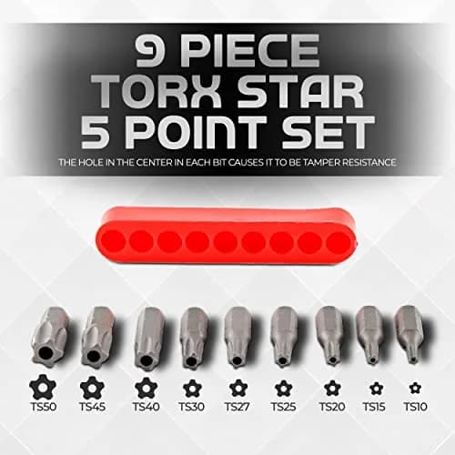 RamPro Torx Plus 5-Point Security Bit Set 12Pc 1" Length | Tamper-Proof & Torque Kit for Auto, Electronics, Construction thumbnail 3