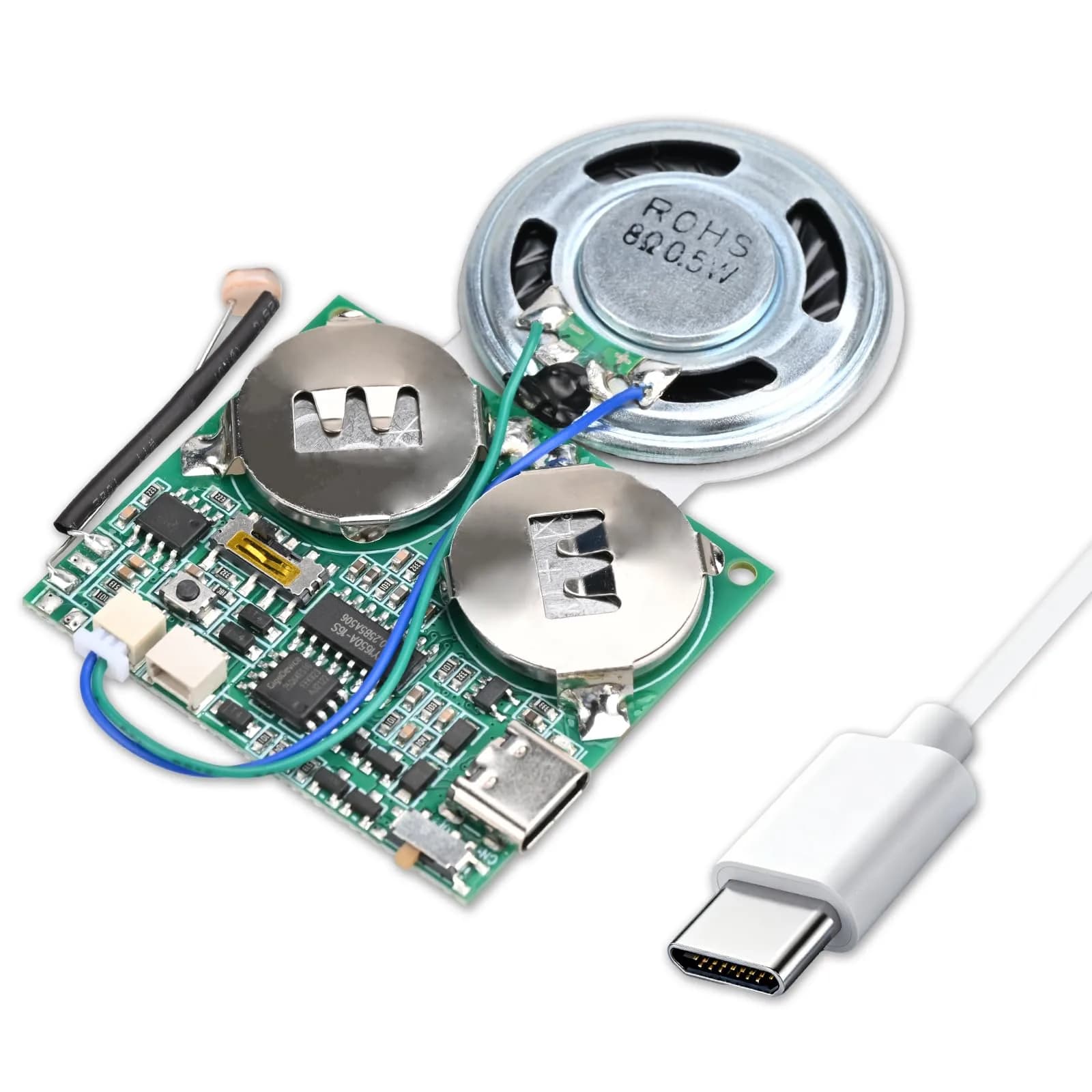 IS Light Sensor Sound Module Type-C USB Recordable Music Player 45x40mm | Programmable Light-Activated Speaker
