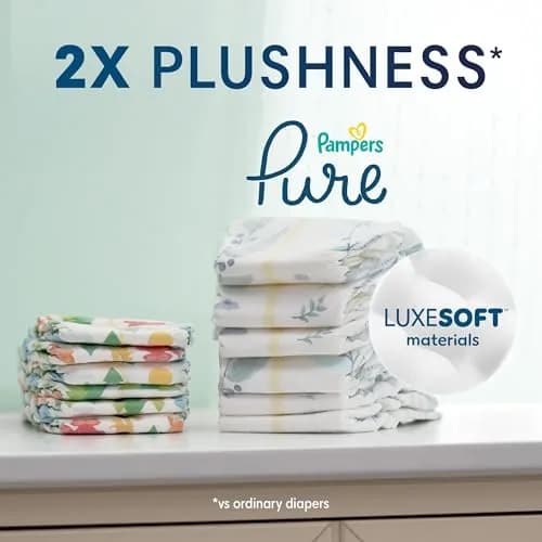 Pampers Pure Baby Diapers Size 3 (16-28 lbs) 168 Count | Hypoallergenic & Leakproof thumbnail 8