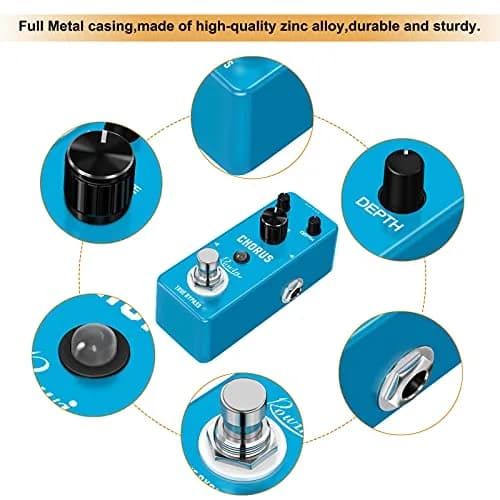Rowin LEF-304 Analog Chorus Pedal for Electric Guitar Bass True Bypass | 95mm (D) x 44mm (W) x 48mm (H) thumbnail 4