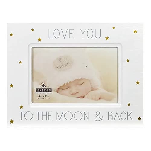 Malden Baby Memories Love You To Wood Picture Frame 4x6 | White with Gold Foil Accents thumbnail 1