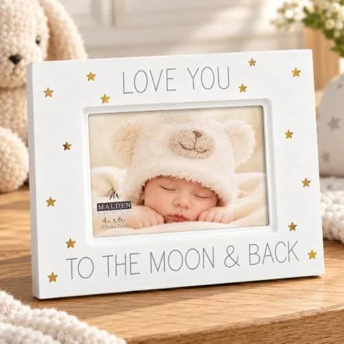 Malden Baby Memories Love You To Wood Picture Frame 4x6 | White with Gold Foil Accents thumbnail 3