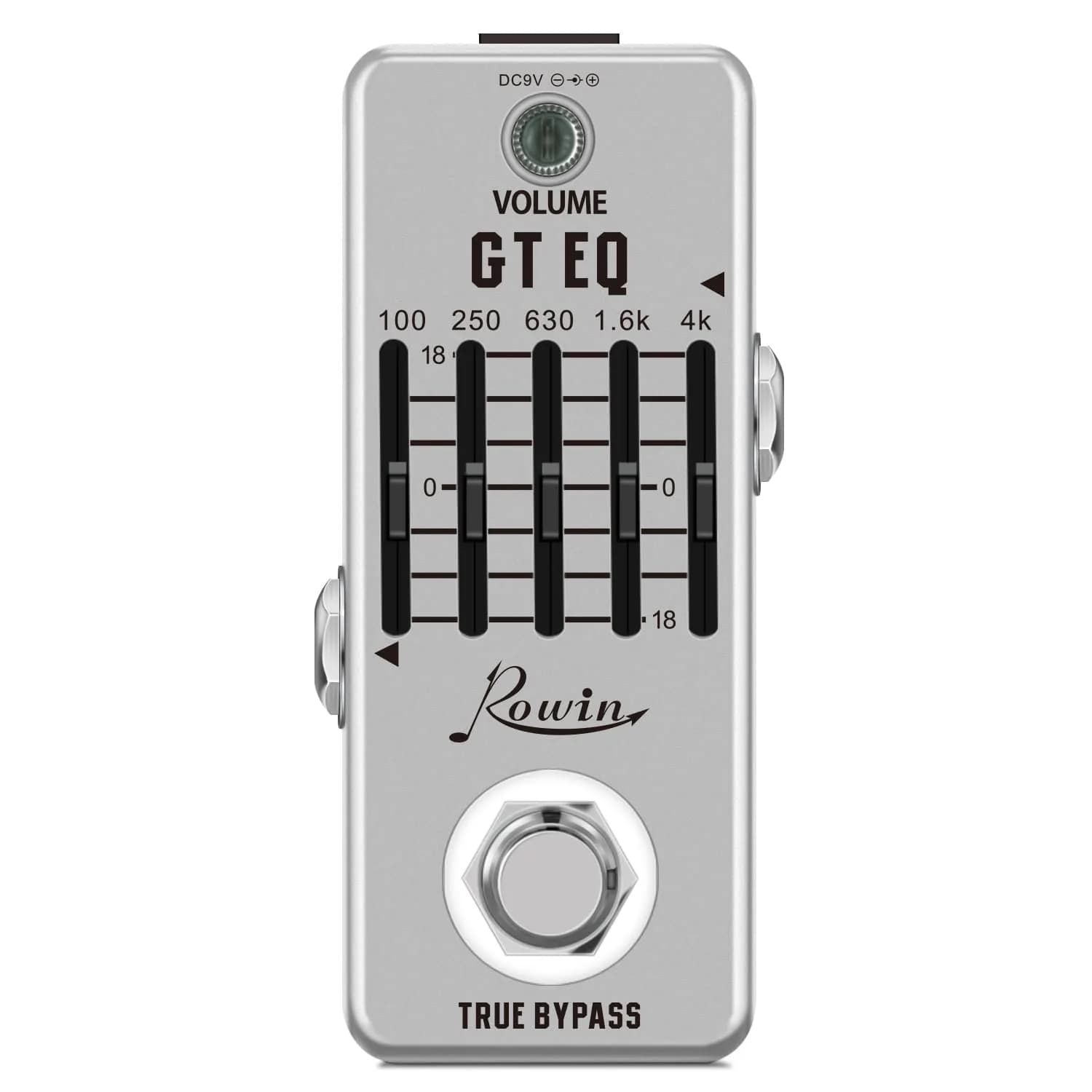 Rowin LEF-317A 5-Band EQ Guitar Pedal | 95mm x 45mm x 48mm — Transparent