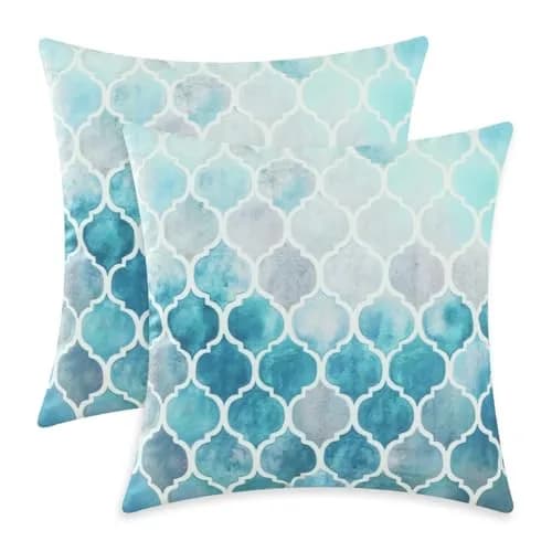 CaliTime Decorative Couch Accents Throw Pillow Covers 18 x 18 Inches | Modern Trellis Design with Zipper Closure thumbnail 1
