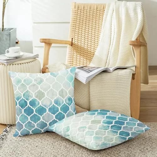 CaliTime Decorative Couch Accents Throw Pillow Covers 18 x 18 Inches | Modern Trellis Design with Zipper Closure thumbnail 5