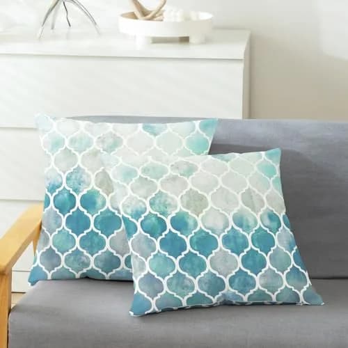 CaliTime Decorative Couch Accents Throw Pillow Covers 18 x 18 Inches | Modern Trellis Design with Zipper Closure thumbnail 3
