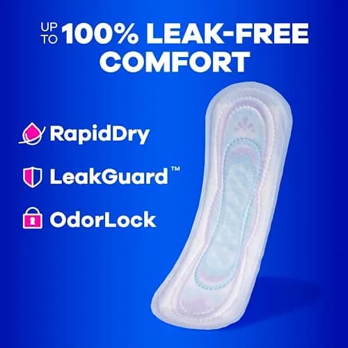 Always Ultra Thin Feminine Pads Without Wings, Size 1 Regular Absorbency, 132 Count | 100% Leak-Free Protection thumbnail 3