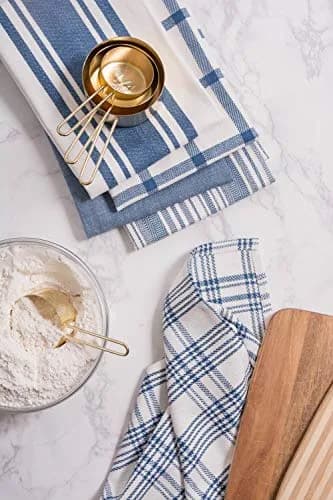DII Assorted Woven Kitchen Dishtowel Set 18x28" (45.7x71.1 cm) | 5 Piece 100% Cotton Absorbent Lint-Free Towels thumbnail 6