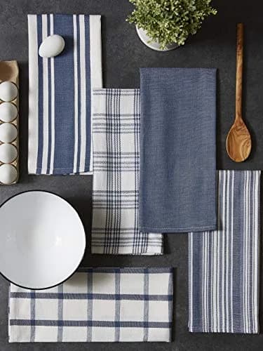 DII Assorted Woven Kitchen Dishtowel Set 18x28" (45.7x71.1 cm) | 5 Piece 100% Cotton Absorbent Lint-Free Towels thumbnail 7