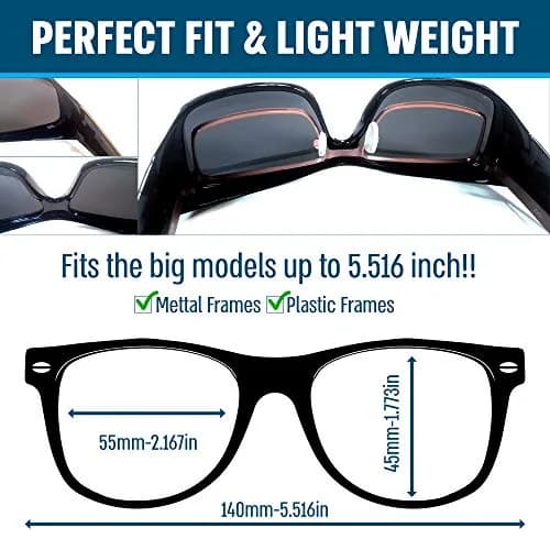 BLUE CUT Fit Over Polarized Sunglasses 65mm Grey Plastic Unisex Large thumbnail 3