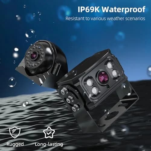 eRapta HD 1080p Backup Camera System Kit with 7-inch Monitor & 4 Cameras | 170° Wide Angle, IP69K Waterproof, DVR Recording thumbnail 4