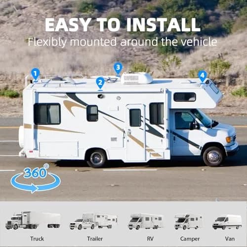 eRapta HD 1080p Backup Camera System Kit with 7-inch Monitor & 4 Cameras | 170° Wide Angle, IP69K Waterproof, DVR Recording thumbnail 5