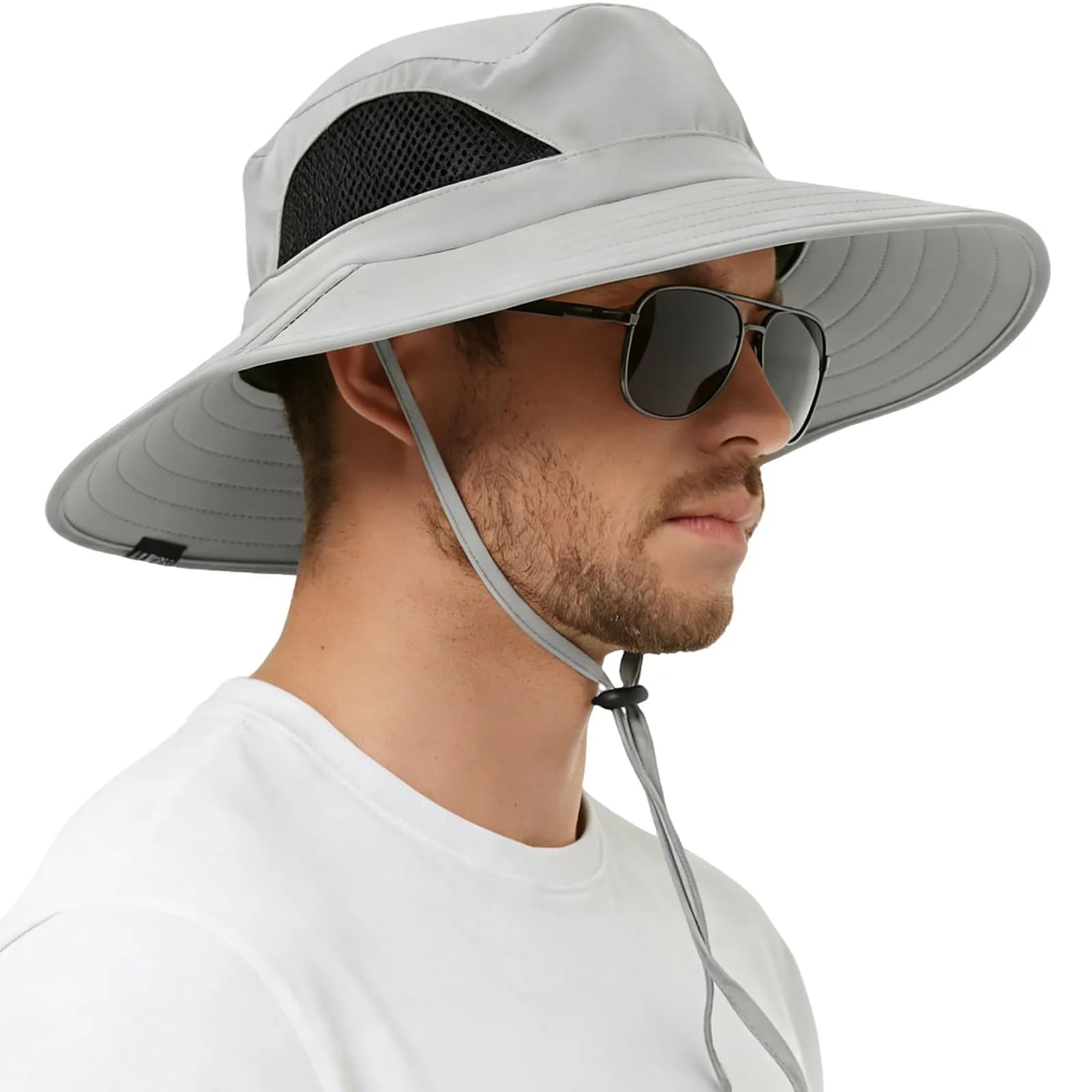 EINSKEY Wide Brim Sun Hat, UPF 50+ UV Protection Waterproof Packable Bucket Hat for Men & Women — 01 Light Grey