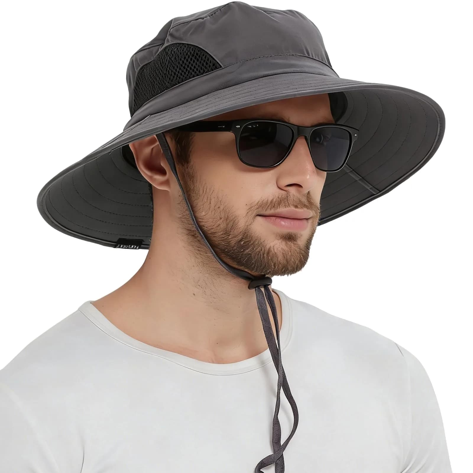 EINSKEY Wide Brim Sun Hat, UPF 50+ UV Protection Waterproof Packable Bucket Hat for Men & Women — 01 Dark Grey