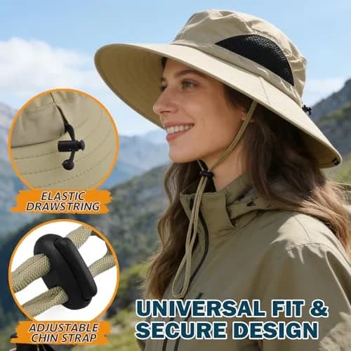 EINSKEY Wide Brim Sun Hat UPF 50+ Waterproof Packable for Men & Women | UV Protection & Breathable (70-120 chars) thumbnail 4