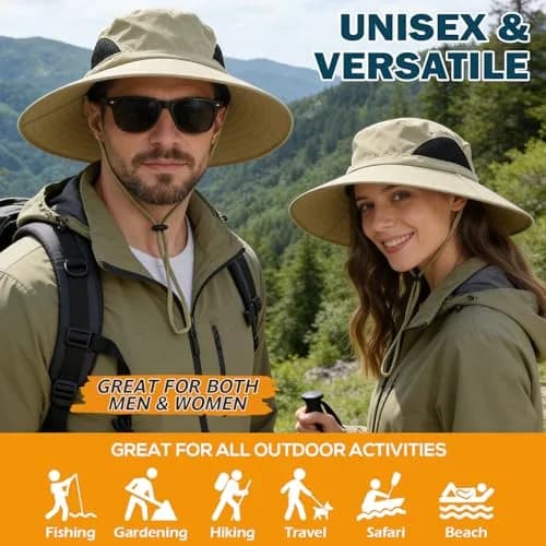 EINSKEY Wide Brim Sun Hat UPF 50+ Waterproof Packable for Men & Women | UV Protection & Breathable (70-120 chars) thumbnail 2