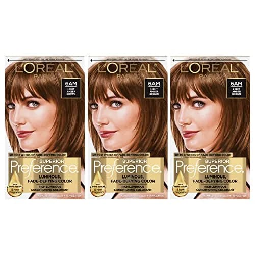 L'Oreal Paris Superior Preference Light Amber Brown 6AM | Fade-Defying Permanent Hair Color, 3 Pack thumbnail 1