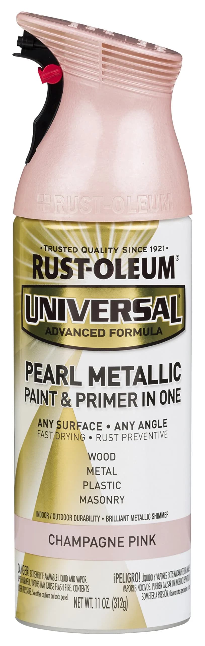 Rust-Oleum Universal All Surface Champagne Pink Pearl Metallic Spray Paint, 11 oz (Pack of 1) - main product image