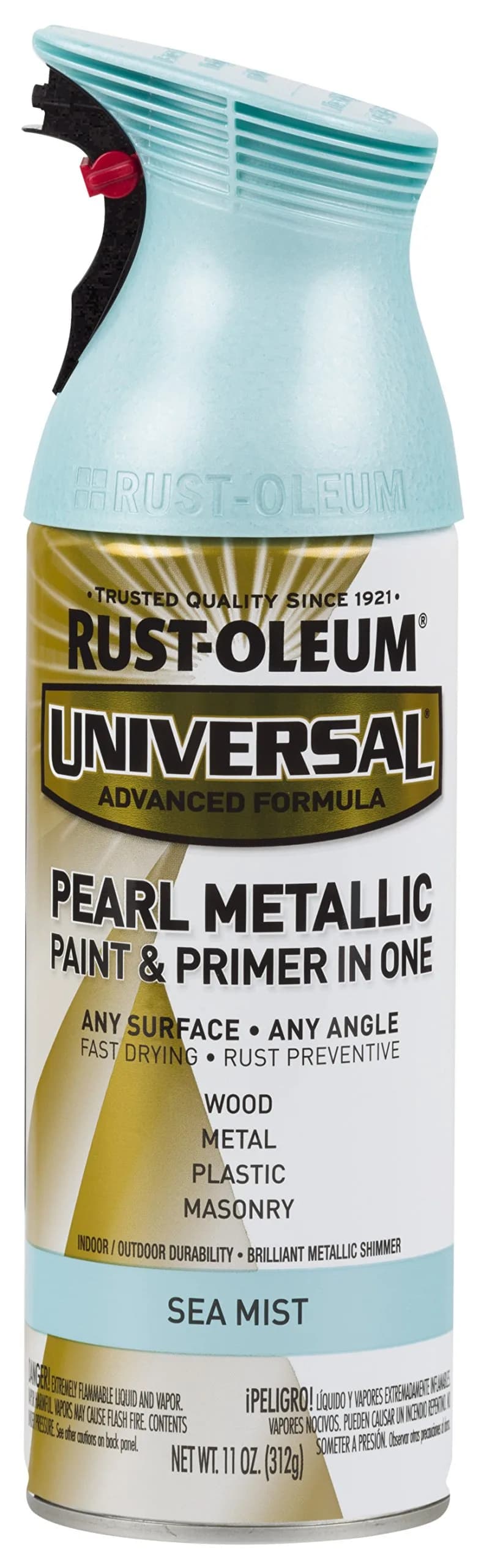 Rust-Oleum Universal All Surface Sea Mist Pearl Metallic Clear Topcoat Spray Paint, 11 oz (Pack of 1) - main product image